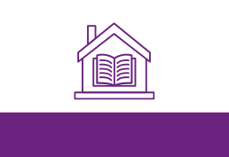 Icon with book inside of home