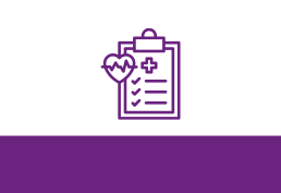 Icon of clipboard with heart beside it.