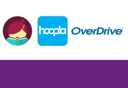 Libby, Hoopla, and Overdrive logos
