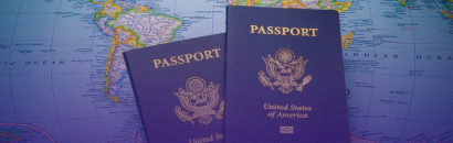 United States Passports on a map